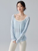 洋白菜瑜伽服女夏外穿显瘦宽松罩衫 普拉提健身服 运动上衣透气长袖