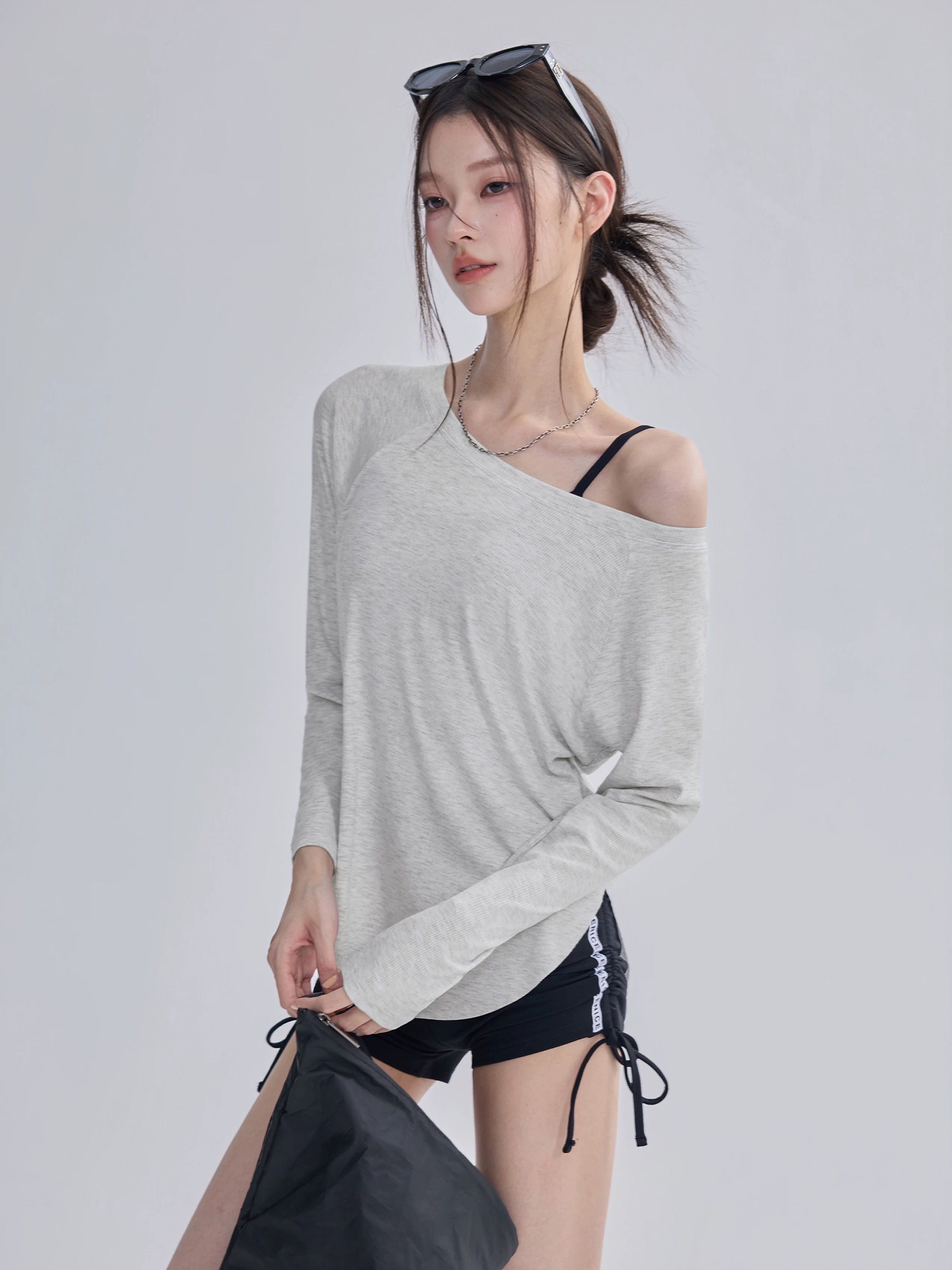 洋白菜瑜伽服女速干宽松显瘦罩衫普拉提训练健身上衣运动长袖薄