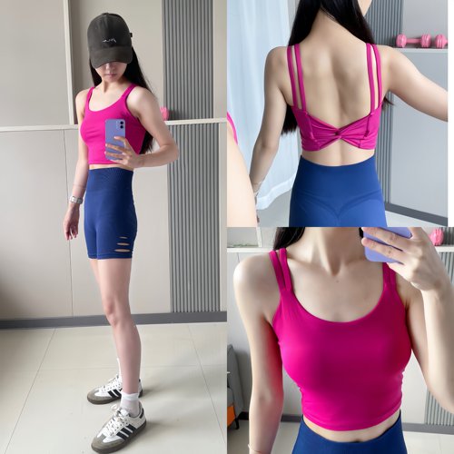 美背聚拢运动内衣高强度透气跑步防震瑜伽服背心健身文胸带胸垫新