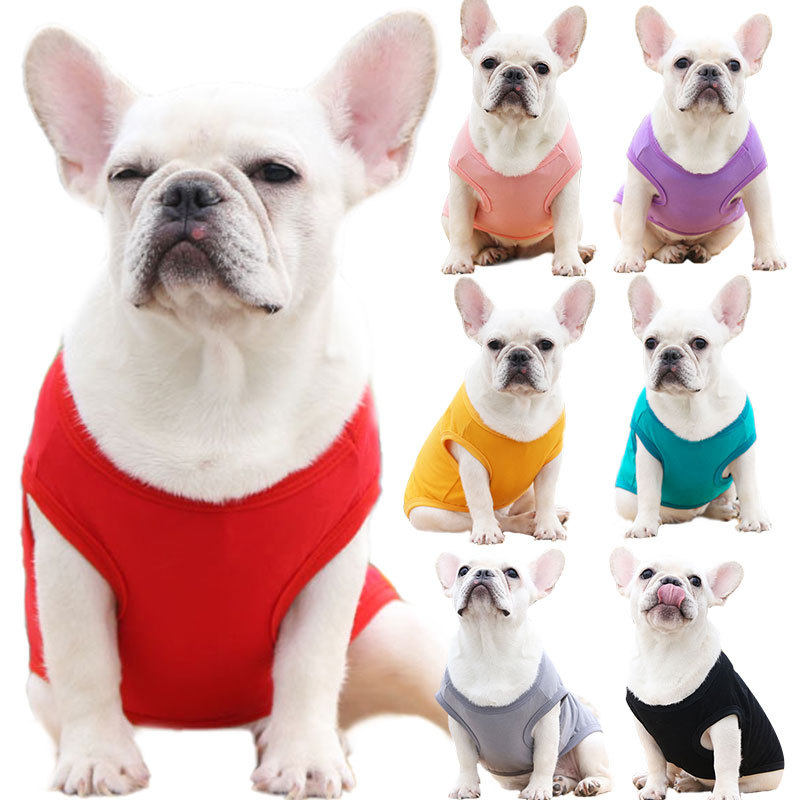 纯棉狗狗衣服夏季薄款猫咪泰迪贵宾法斗博美比熊中小型犬宠物背心