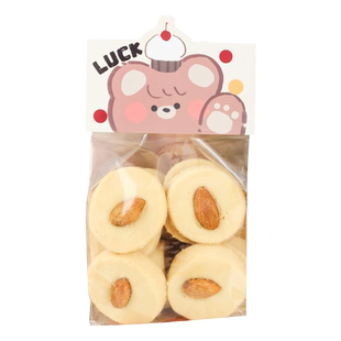 饼干包装袋卡通卡头页眉透明曲奇雪花酥糖果零食烘焙西点打包袋
