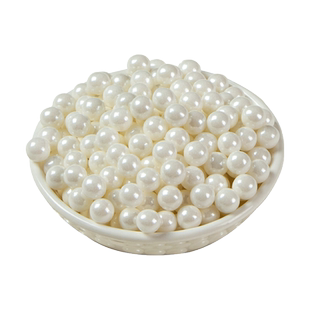 糖珠蛋糕装饰珍珠糖可食用彩色圆片甜甜圈糖针豆粒金白小珠子烘焙