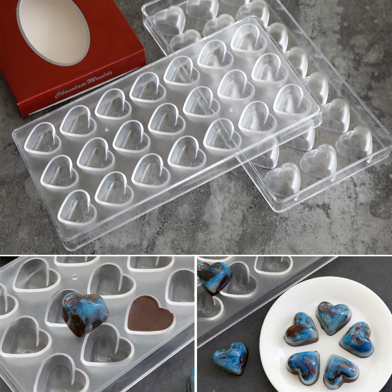 网红心形巧克力模21连立体爱心diy手工星空巧克力糖果家用模具磨