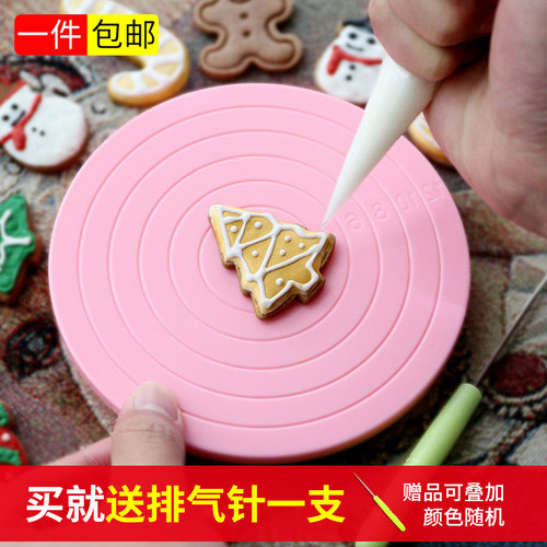 翻糖糖霜饼干迷你小转盘小转台糖花上色绘画描边烘焙蛋糕裱花转台