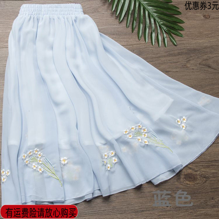 Ethnic style Women's wear Summer wear Elastic Soft sister Embroidery Hanfu Half skirt Body Dresses Improvement Show thinin the Women's clothing/Boutique , Skirts  category - from Buy2taobao.com to provide professional Taobao agent buy service