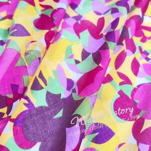 真丝棉印花面料DIY手工裙子上衣布艺几何印花布料