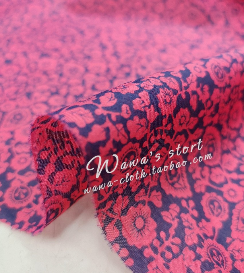 summer True Silk cloth 12 Mumi Blue Safflower printing shirt Dress Fabricin the Home Fabric , Cloth/Fabric/Manual diy Cloth fabric  category - from Buy2taobao.com to provide professional Taobao agent buy service