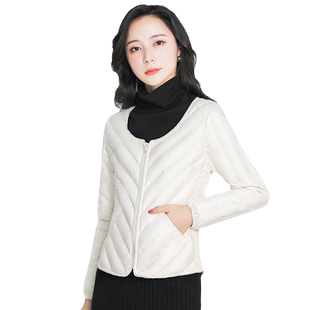 羽绒内胆女修身轻薄内穿短款秋冬打底内搭妈妈低领贴身保暖羽绒服