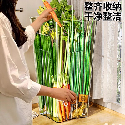 收纳筐家用厨房透明多功能收纳神器食材葱姜蒜整理筐大容量收纳桶