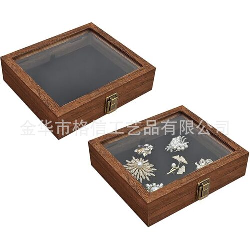 首饰标本展示盒中式翻盖复古长方木盒防尘收纳珠宝收藏盒厂家批发