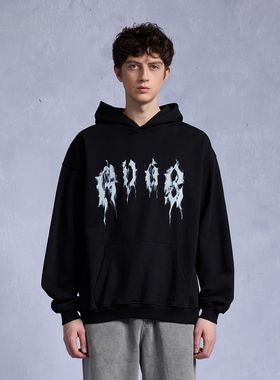 RAIN DOWN ON SHADOW 黑色残影重磅drill潮牌连帽卫衣美式帽衫
