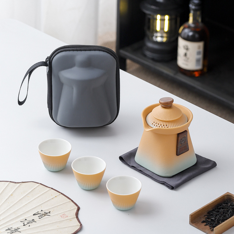 国潮文创宫廷风故宫旅行茶具小套装快客杯便携式户外商务伴手礼品
