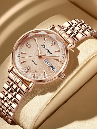 New Swiss Genuine Watch for Women Waterproof Calendar Mechanical Watch Korean Version Student Girl Steel Band Fashionable Watch for Women
