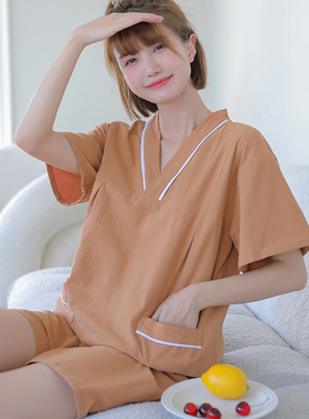 新款汗蒸服女款纯棉透气大码情侣居家服男睡衣桑拿服洗浴服足浴服