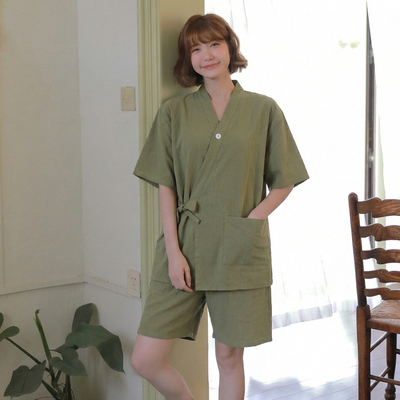 男女宽松纯色桑拿汗蒸服套装