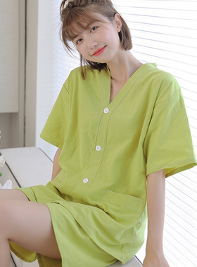 艾灸服女款纯棉情侣款高档短款大码前后开衫男按摩服理疗服针灸服