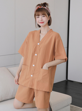 艾灸服女款纯棉前后开短款情侣套装大码男款针灸理疗服推拿按摩服