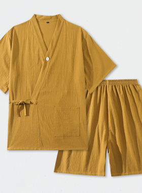 汗蒸服女胸部双层高档纯棉情侣开衫居家睡衣男洗浴服桑拿服足疗服