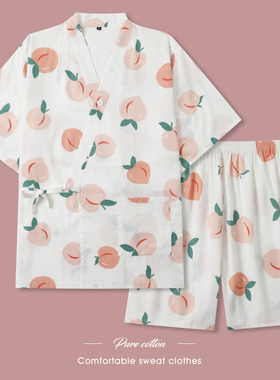 汗蒸服女款纯棉清新洋气可爱性感高档短款居家服桑拿服洗浴服睡衣