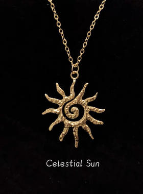 Vintage古着  Celestial Sun 项链 亚文化 轻复古 小众设计