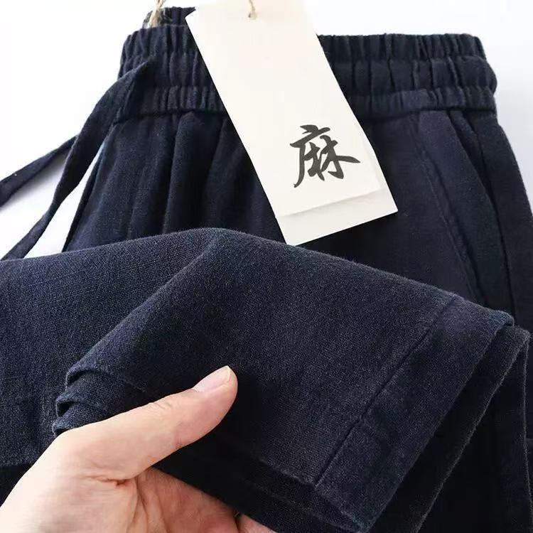 高端亚麻裤男夏季薄款直筒