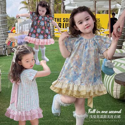 大小卷女童连衣裙夏季2026新款宝宝夏装儿童棉布裙洋气儿童背心裙