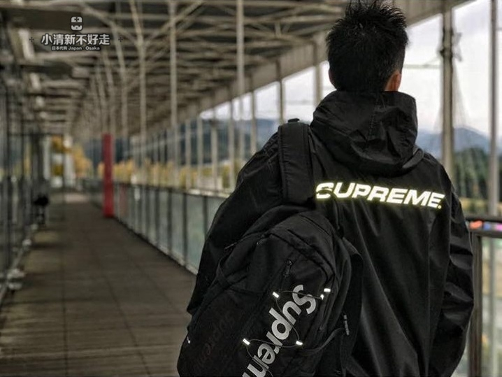 Supreme17fw反光半拉链冲锋衣