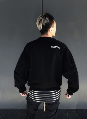 日本先锋品牌 SCEPTRE新款秋冬宽松嘻哈情侣套头卫衣夹克MA-1