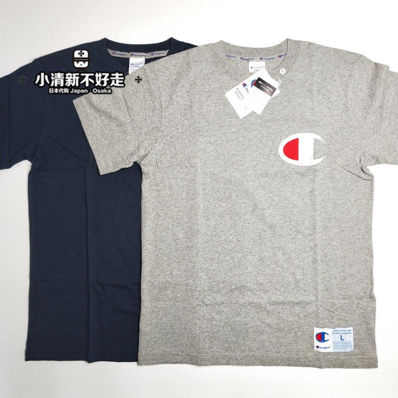 小清新不好走Champion日版经典胸前大C字母刺绣LOGO 短袖T恤