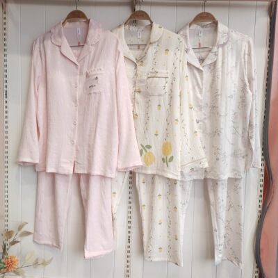 香蜜闺秀26103018女士可爱梭织牛奶丝长袖长裤套装【带胸垫】睡衣