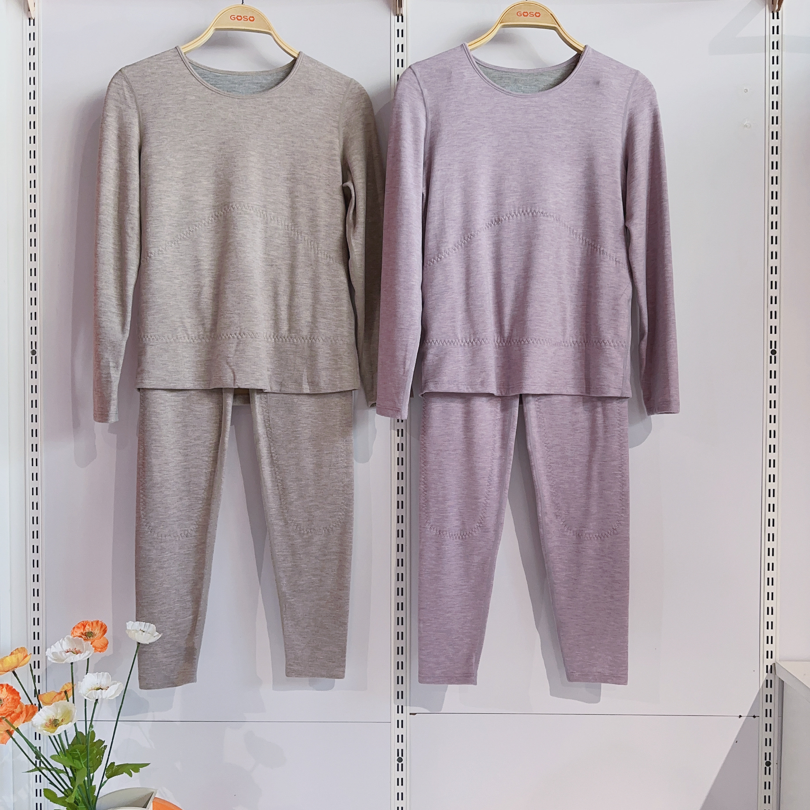 香蜜闺秀24405013保暖内衣冬季防寒蚕丝贴片大码女款秋衣秋裤套装