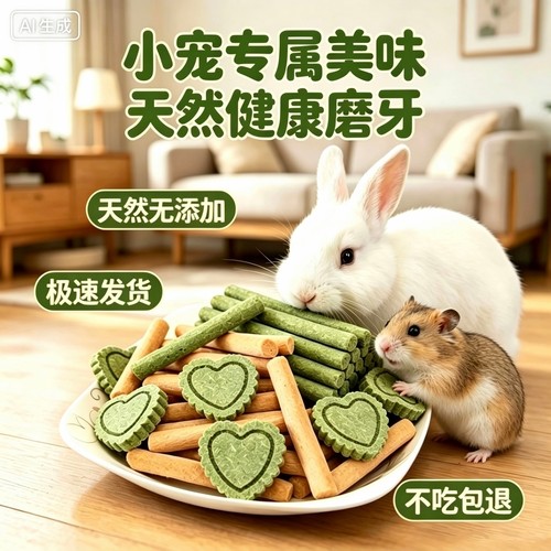 宝莱康兔粮宠物胡萝卜磨牙棒
