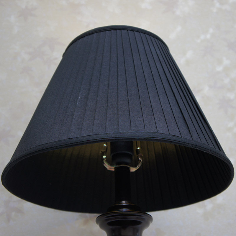欧式布艺灯罩外壳黑色简约台灯小落地大圆形配件卧室床头个性创意