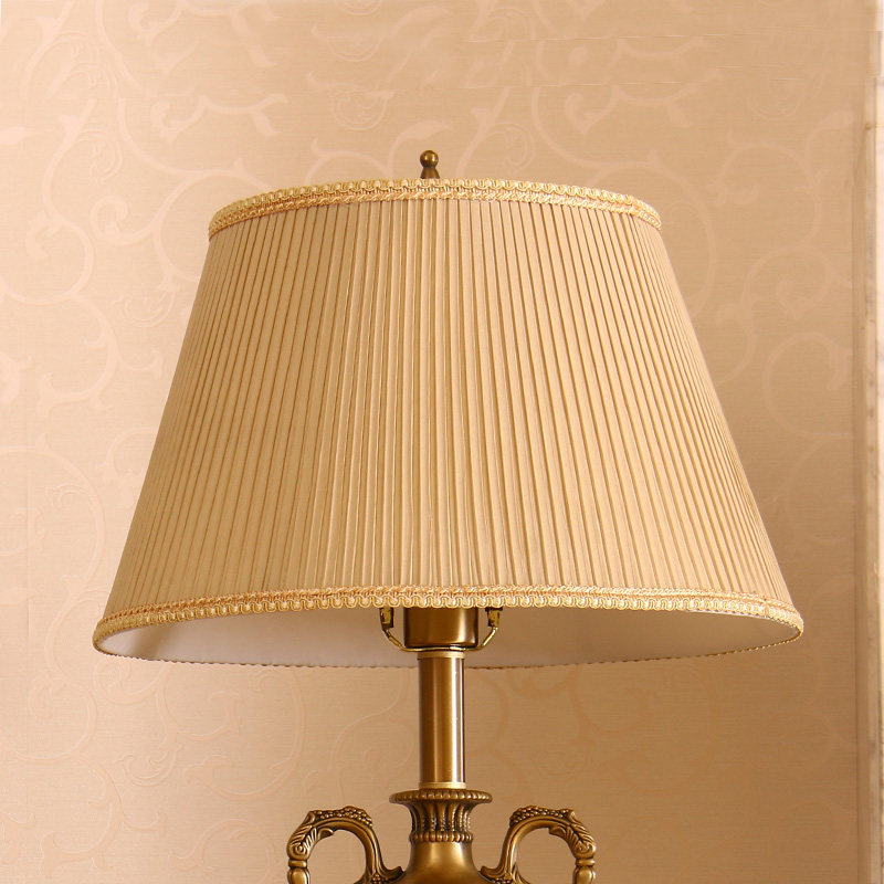 欧式美式布艺卡其黄色灯罩灯具配件卧室书房床头灯客厅台灯落地灯