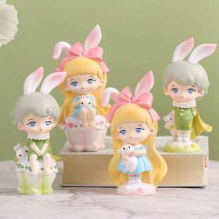 森林男孩女孩蛋糕装 扮 饰摆件森系精灵王子兔耳朵公主儿童生日装