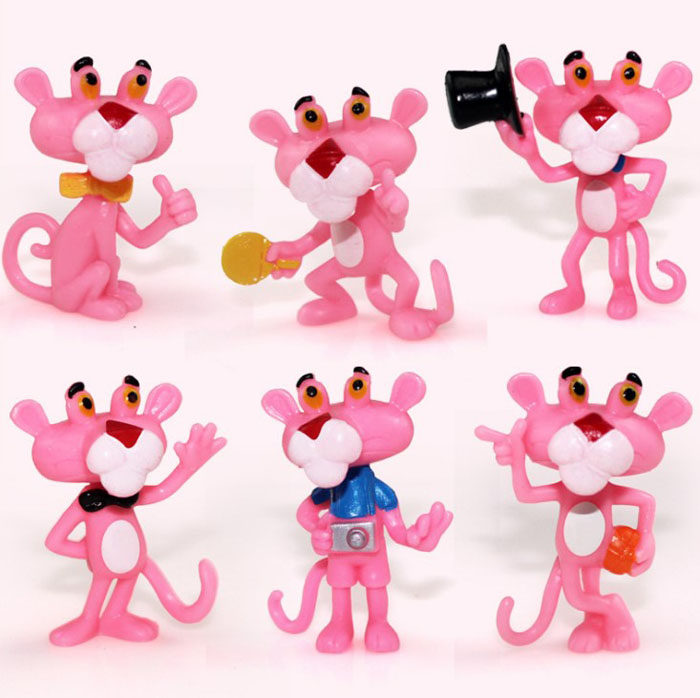 蛋糕烘焙装饰粉红豹购物车卡通小推车儿童婴儿车粉色少女心摆件