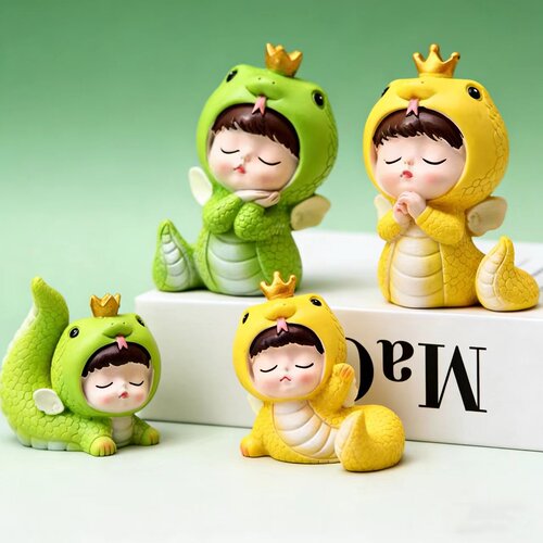 2025新年蛋糕装饰小蛇宝宝摆件蛇年大吉元旦跨年可爱许愿蛇宝插件