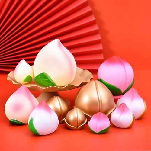 寿桃生日蛋糕装饰摆件贺寿蟠桃塑料仿真桃子寿公寿婆老人烘焙插件 - 封面