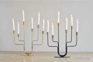 北欧高档高低错落枝形铁艺六头烛台家居饰品西餐厅烛光晚餐摆件