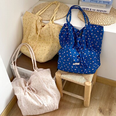 新款小众日韩法式甜美碎花单肩包