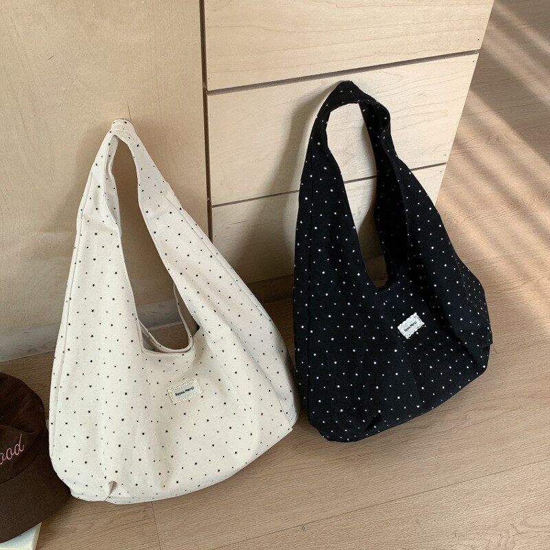 韩系简约波点小清新单肩包背心包包新款小众日常大容量通勤托特包