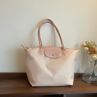 大容量妈妈包龙骧饺子包撞色单肩百搭尼龙手提腋下包小众通勤包包