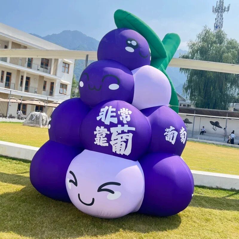 网红大型卡通葡萄造型充气气模户外景区商场装饰露营打卡拍照装置