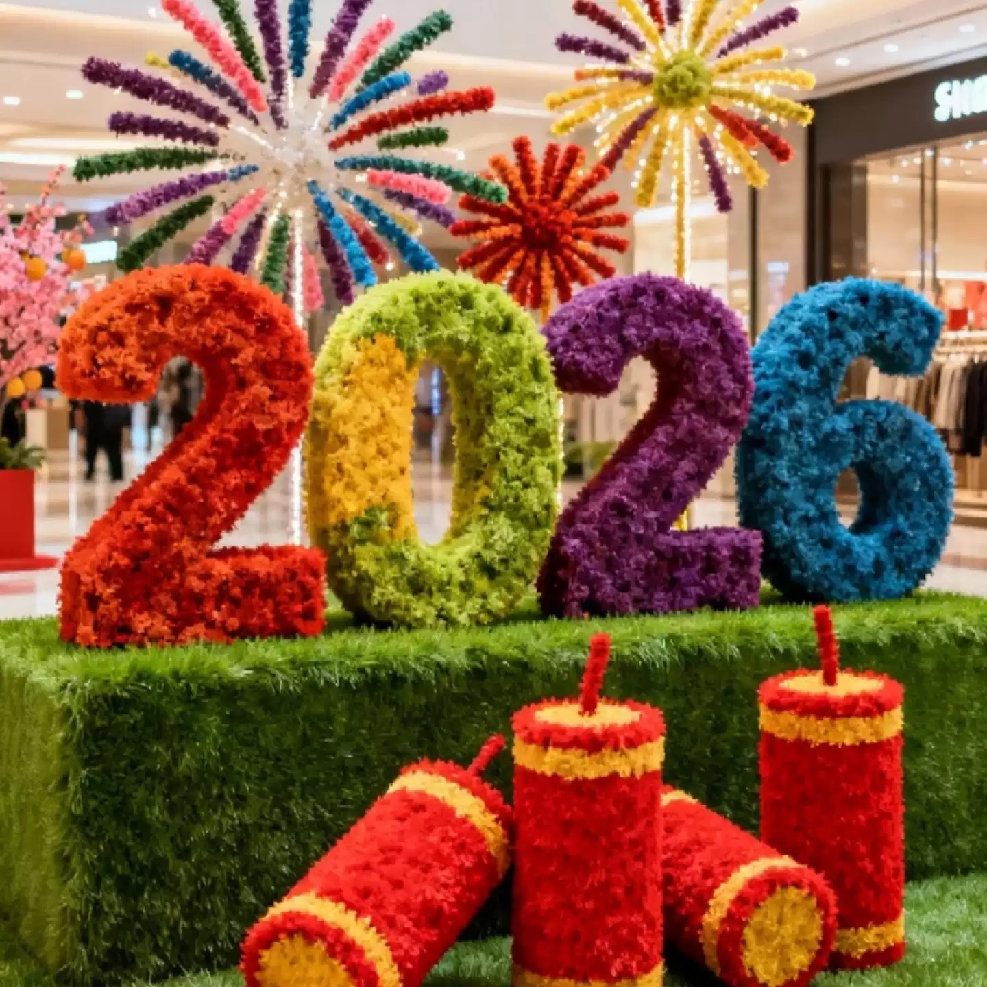 定制2026马年新年数字花艺装饰