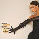 ZYM 手套半透网纱高级感拉丁舞服配饰配件女夏天ST02 海瑟薇