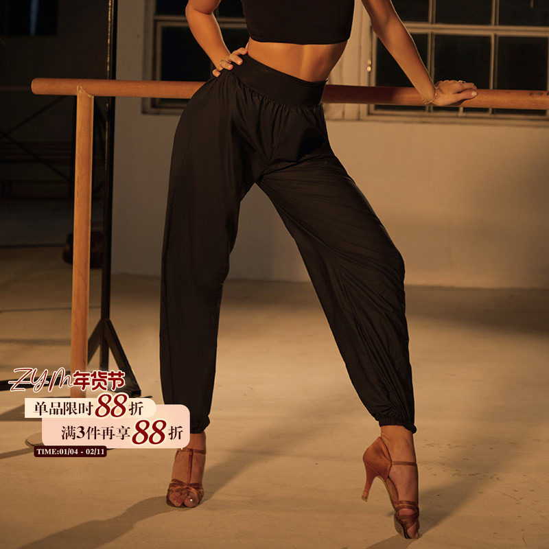 ZYM【移动桑拿】裤子高腰爆汗减肥裤拉丁舞练功服锁温涂银腰25098