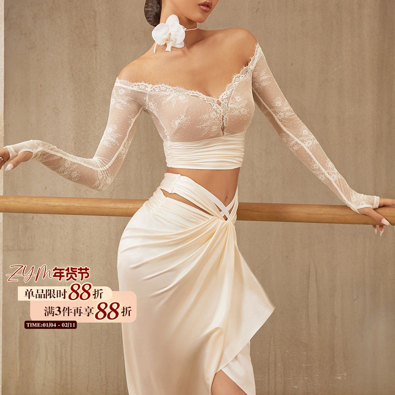 ZYM【珠玉】半裙重工高级感拉丁舞练功服女修饰小腹含底裤25060,运动/瑜伽/健身/球迷用品,拉丁舞下装,淘宝优惠券,粉丝福利购,淘宝优惠卷