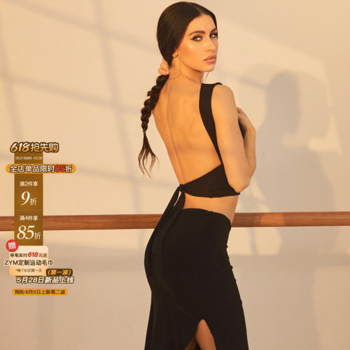 ZYM【百搭常青树】上衣大漏背高级感拉丁舞练功服女后背绑带26005