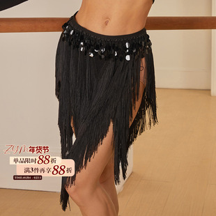ZYM【Dance Party】半裙三角裙流苏拉丁舞蹈服开叉亮片腰头25110