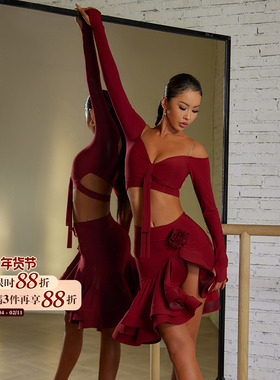 ZYM【绯色白兰地】半身裙重工高级版拉丁舞练功服女带底裤23117